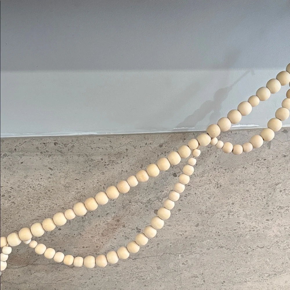 West Elm Natural Wooden Bead Garland